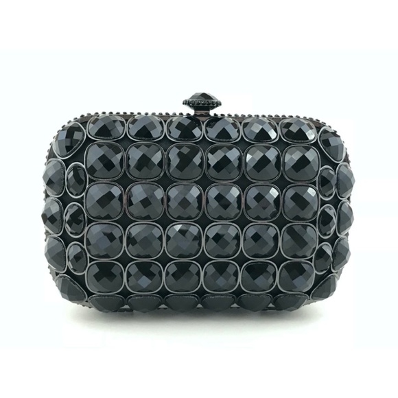 Black Jewel Box Clutch Sparkling Crystals Purse